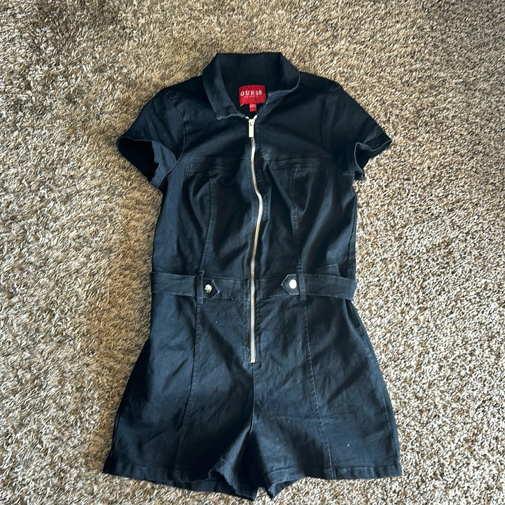 Black Jean Romper